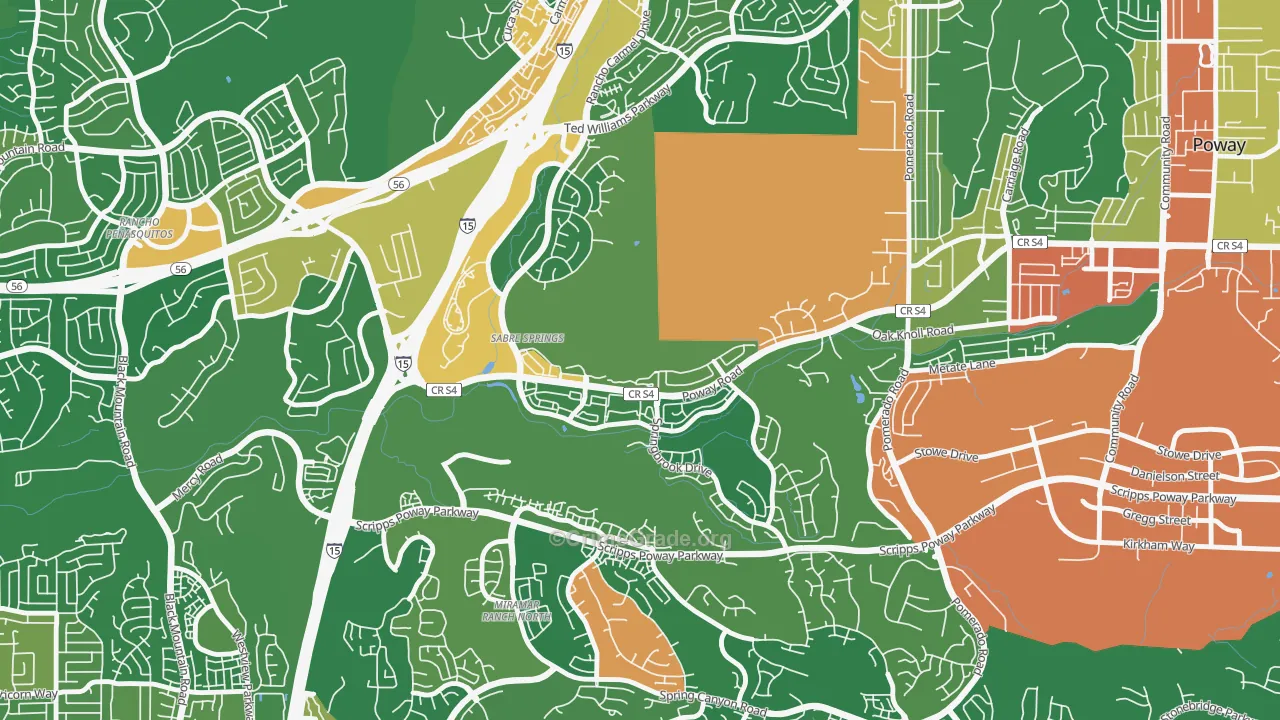 Sabre Springs, San Diego, CA Map of Assault Rates
