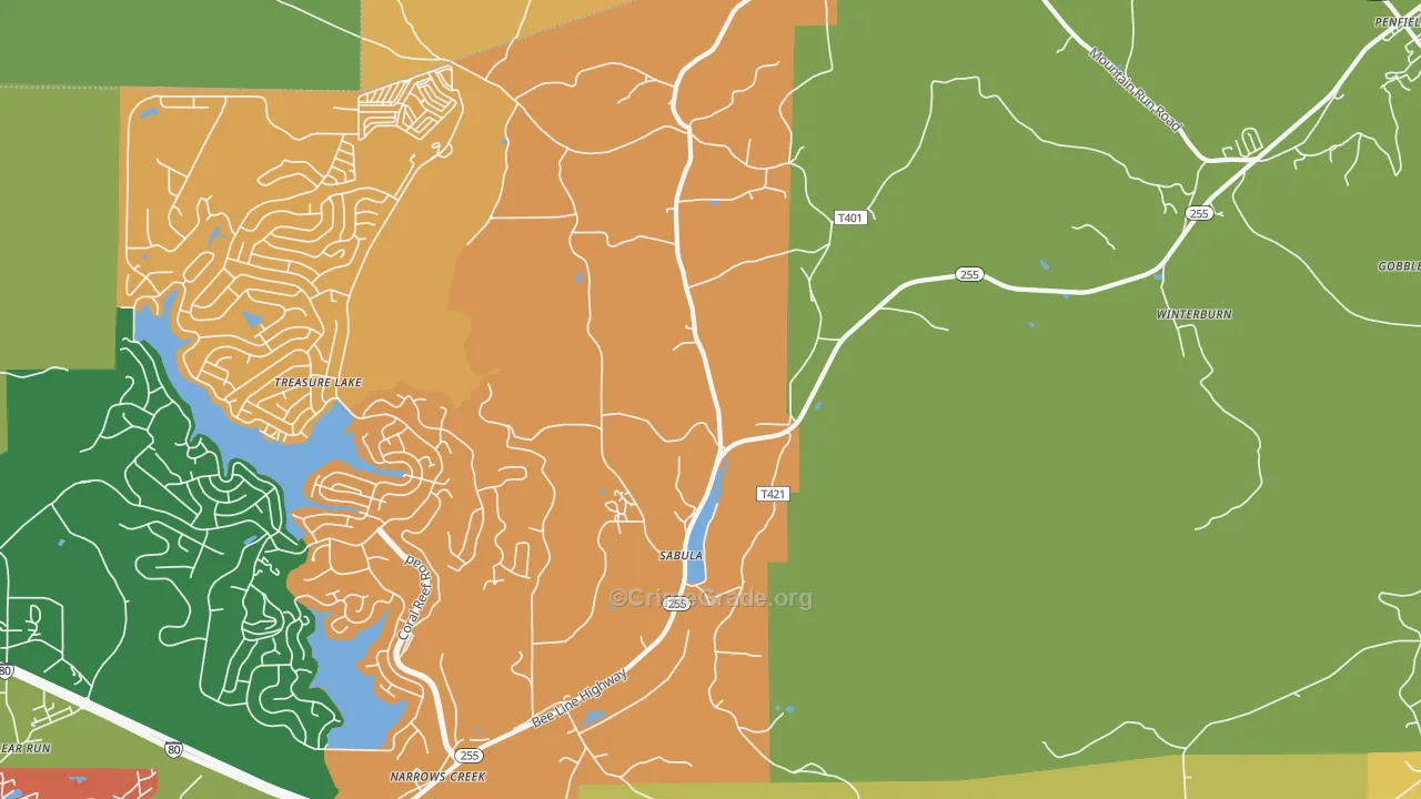 Sabula, PA Map of Assault Rates