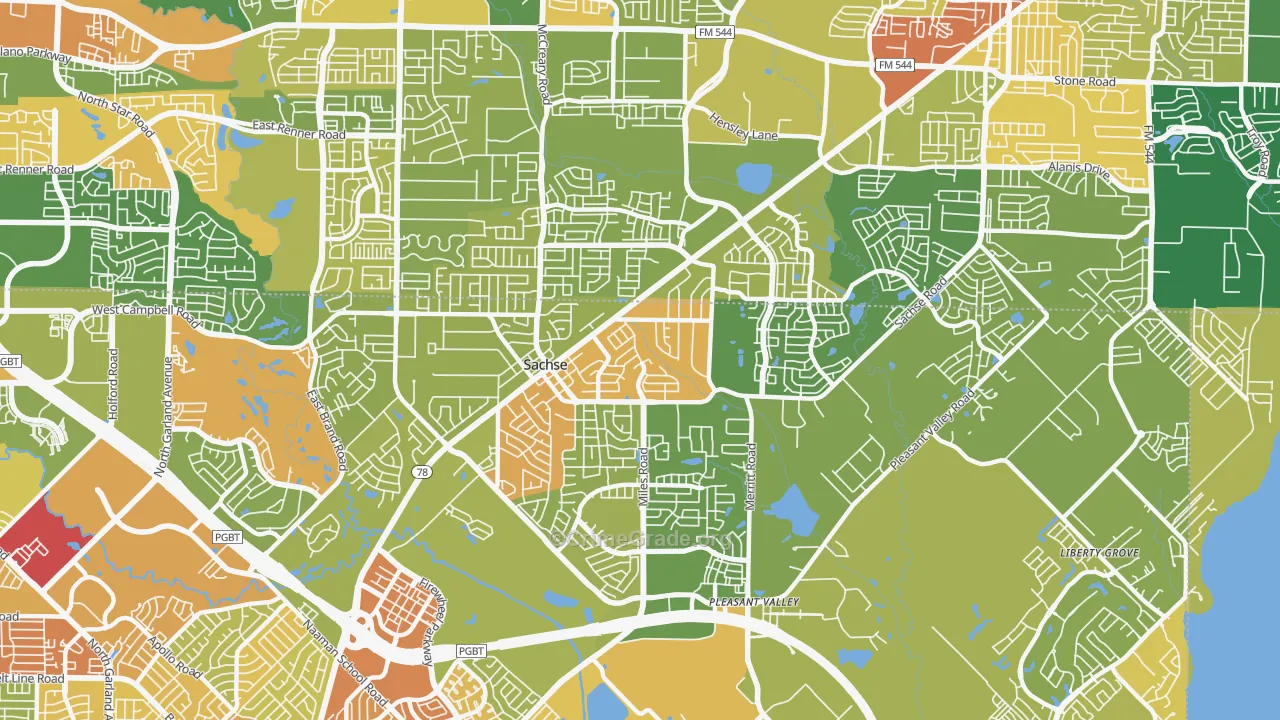 Sachse, TX Map of Assault Rates