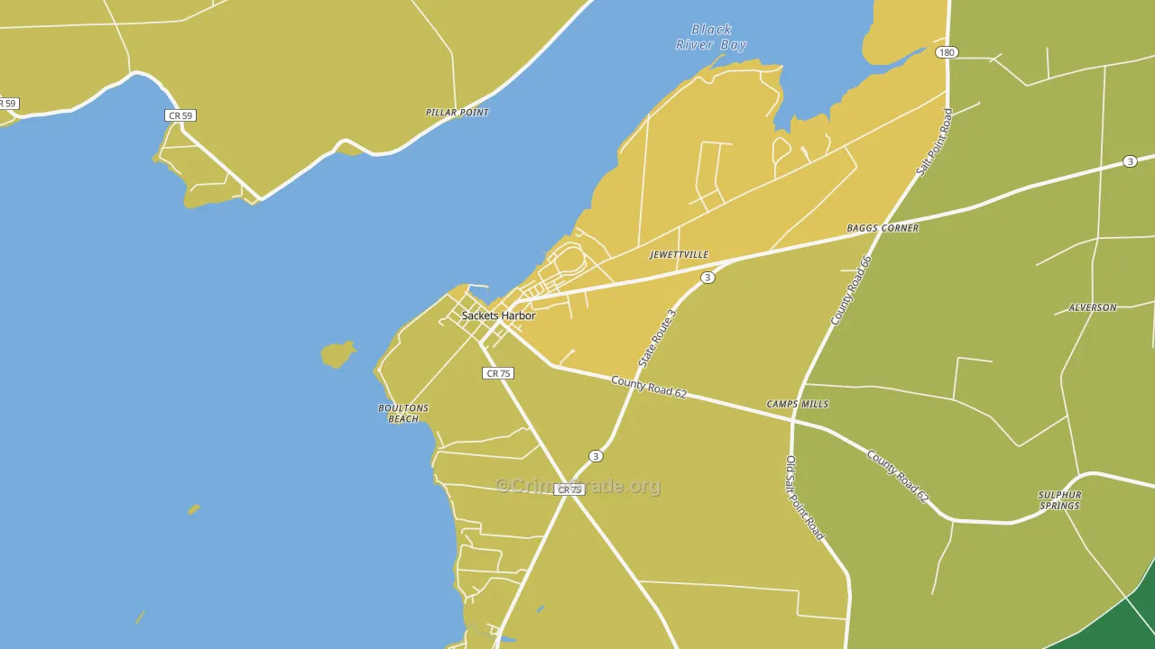 Sackets Harbor, NY Map of Assault Rates