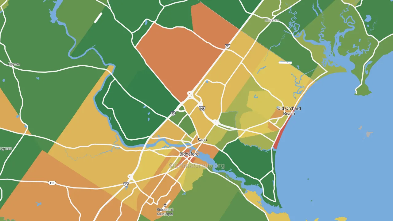 Saco, ME Map of Assault Rates
