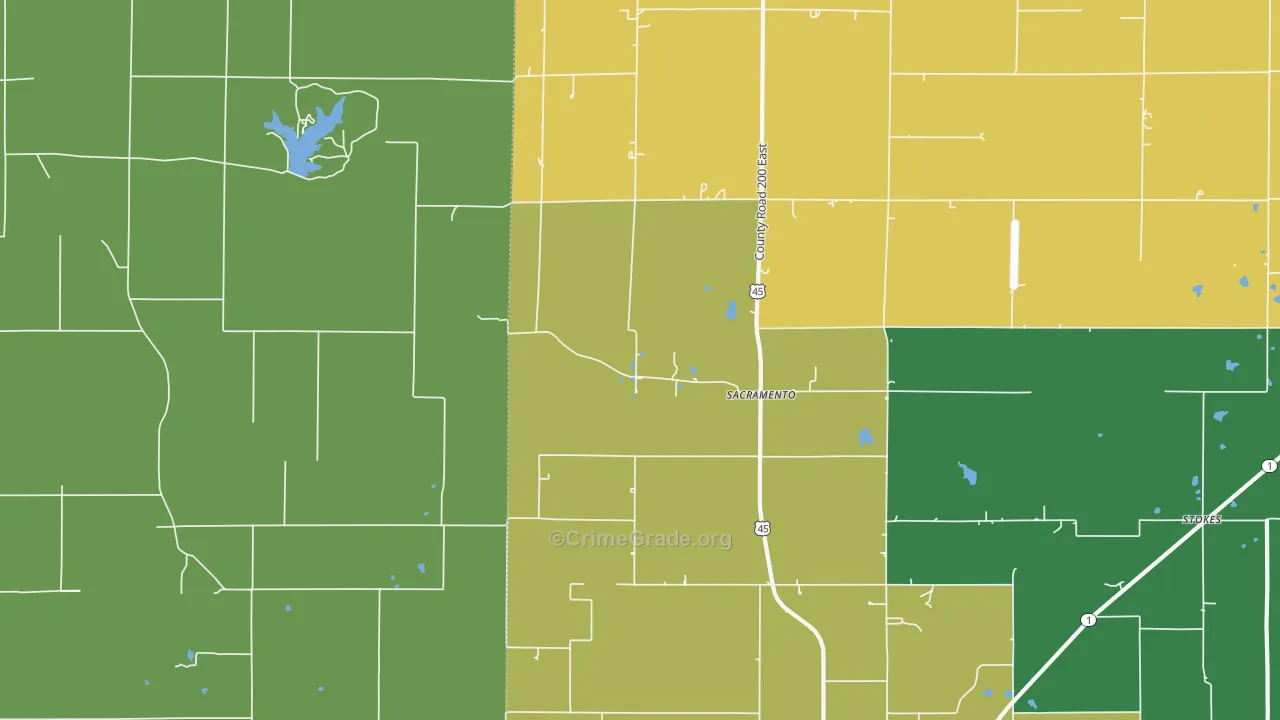 Sacramento, IL Map of Assault Rates