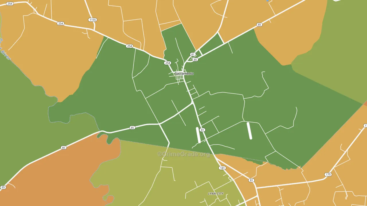 Sacramento, KY Map of Assault Rates