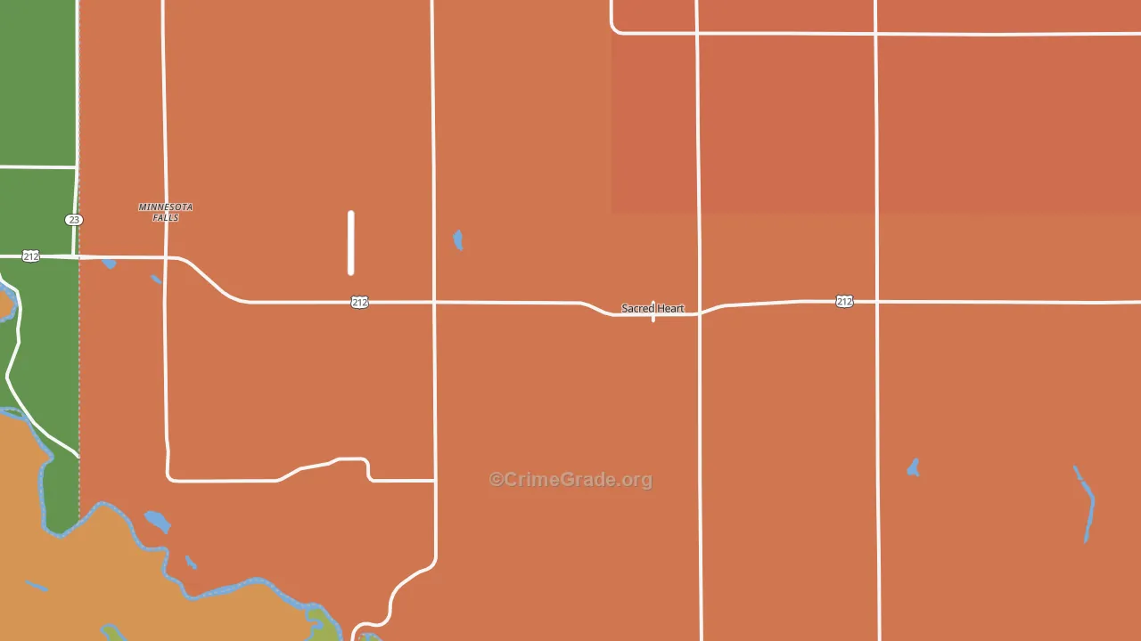 Sacred Heart, MN Map of Assault Rates