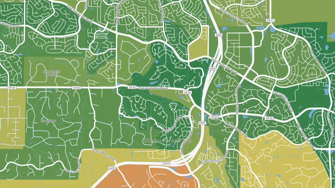 Saddle Rock Golf Club, Aurora, CO Map of Assault Rates