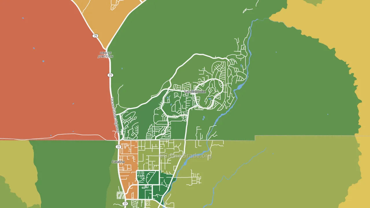 Saddlebrooke, AZ Map of Assault Rates