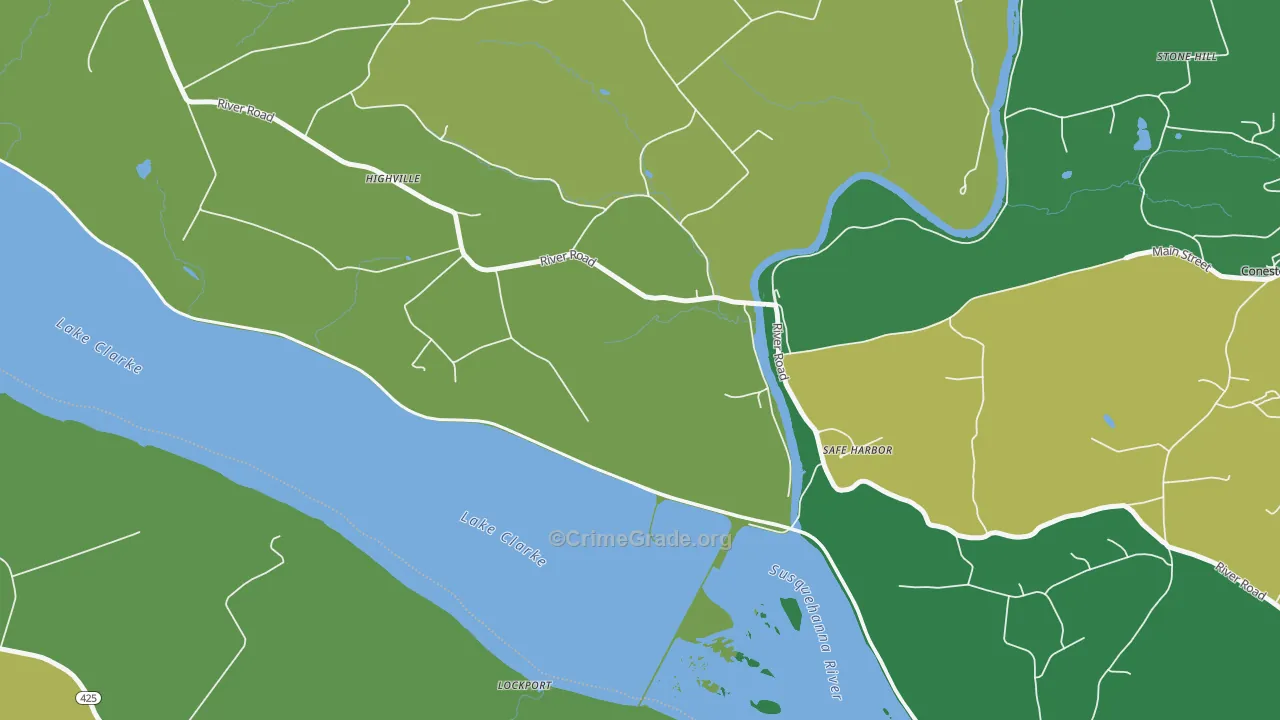 Safe Harbor, PA Map of Assault Rates