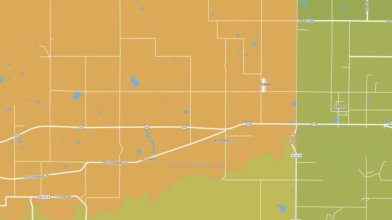 Saffordville, KS Map of Assault Rates