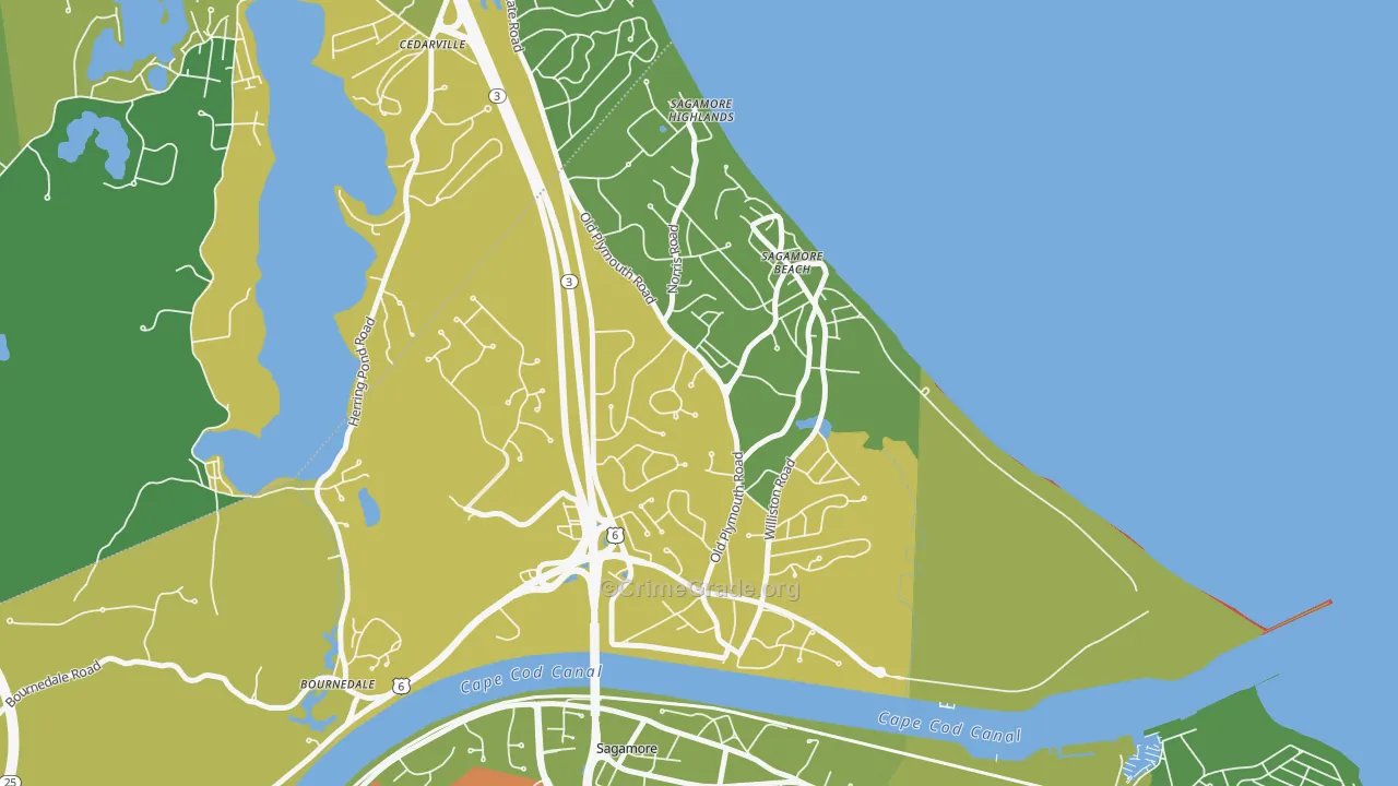 Sagamore Beach, MA Map of Assault Rates