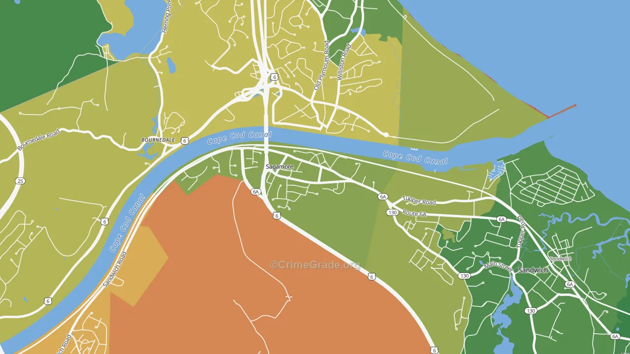 Sagamore, MA Map of Assault Rates