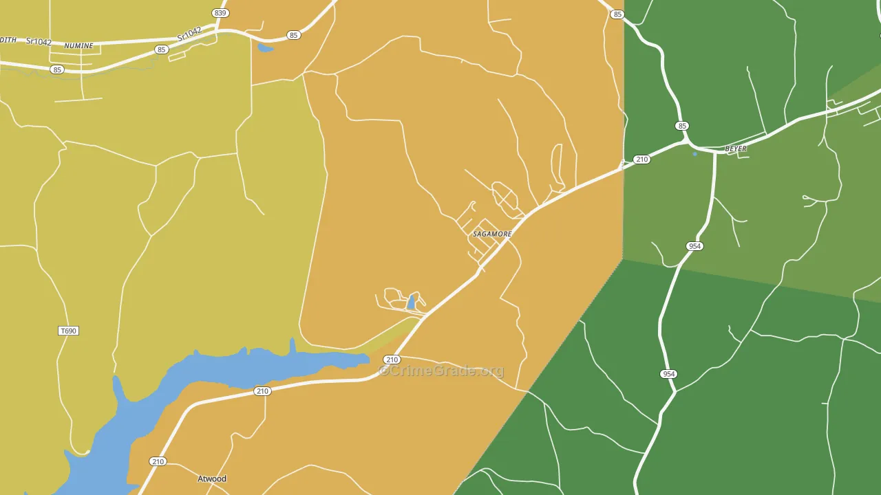 Sagamore, PA Map of Assault Rates