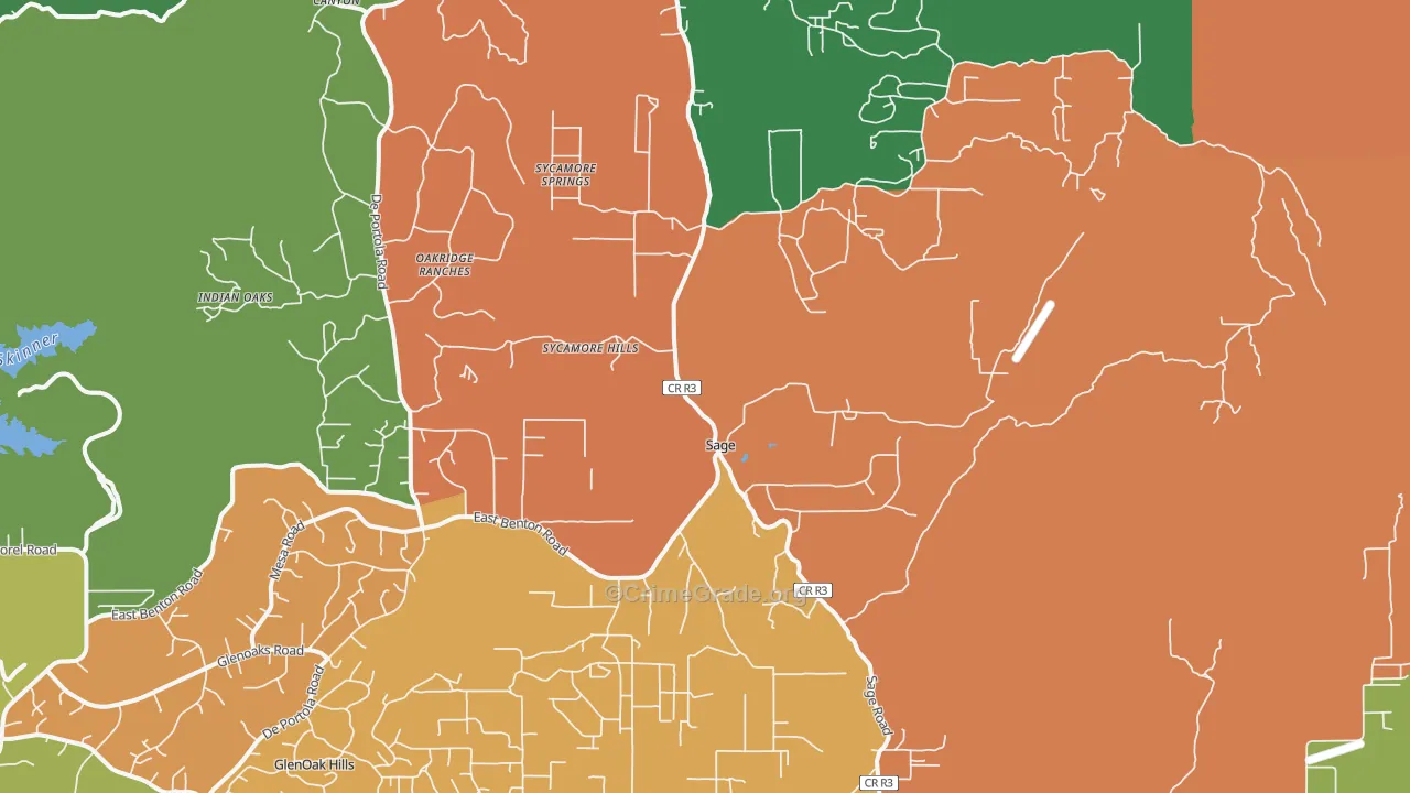 Sage, CA Map of Assault Rates