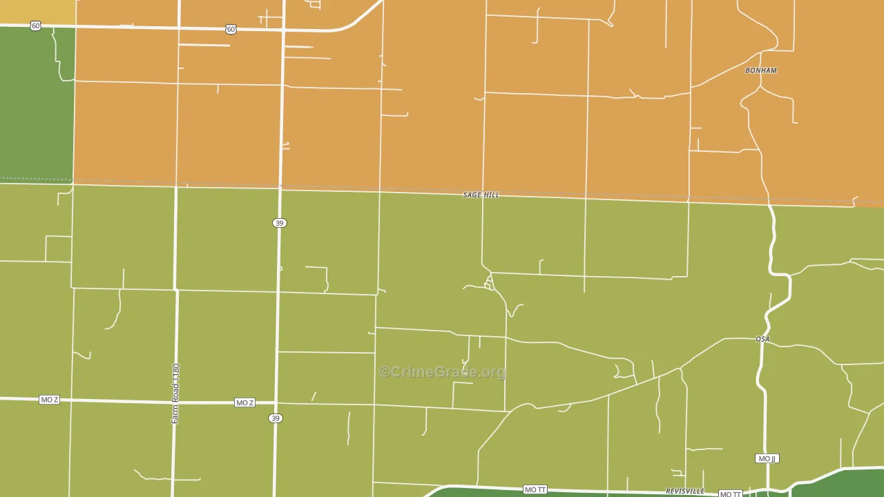 Sage Hill, MO Map of Assault Rates
