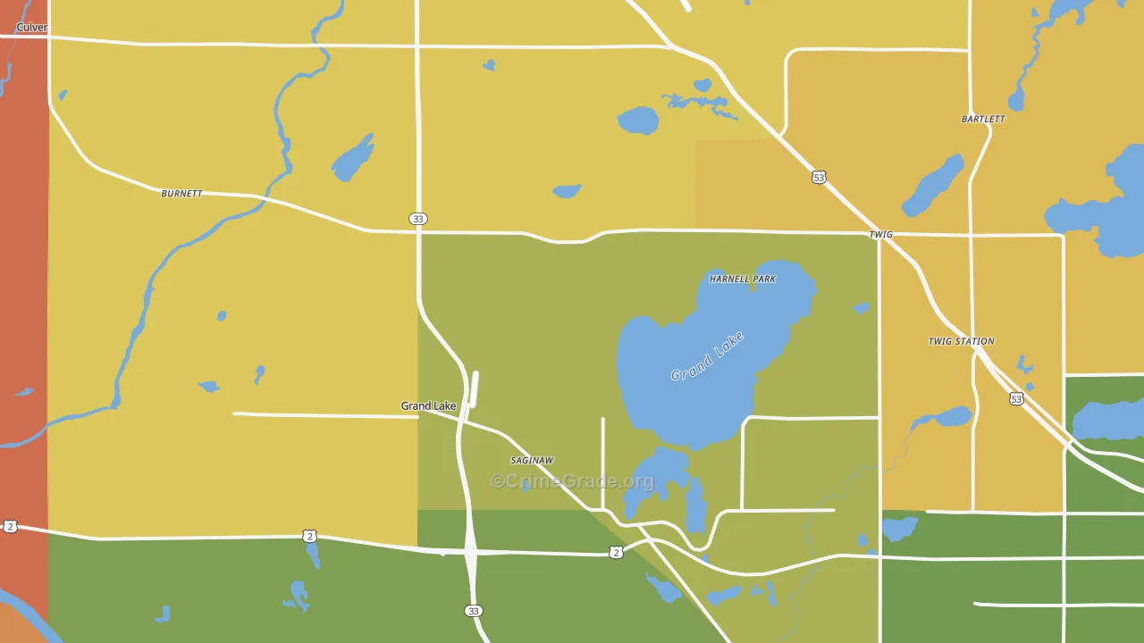 Saginaw, MN Map of Assault Rates