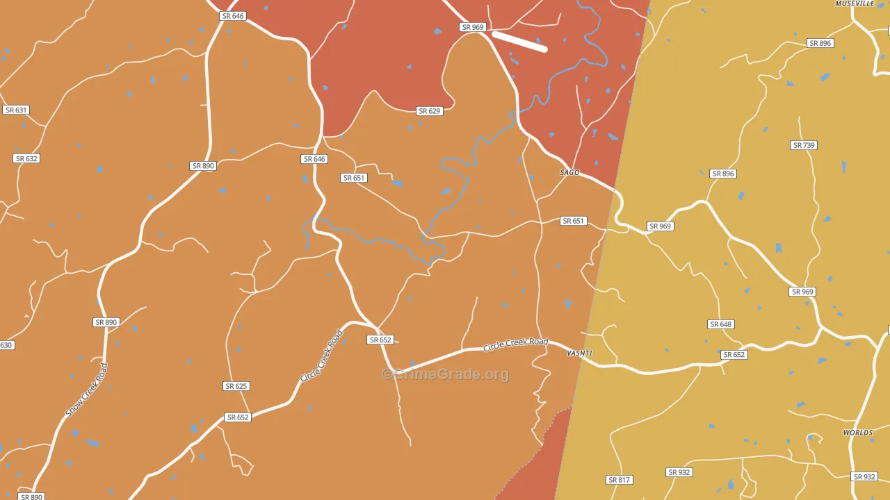 Sago, VA Map of Assault Rates