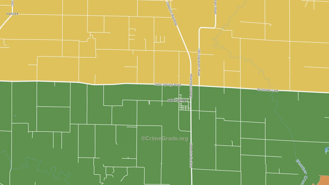 Sailor Springs, IL Map of Assault Rates