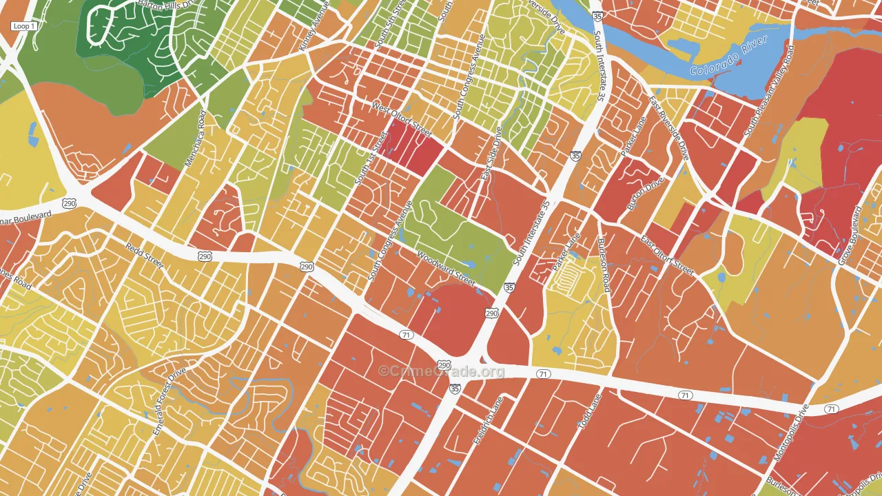 Saint Edwards, Austin, TX Map of Assault Rates