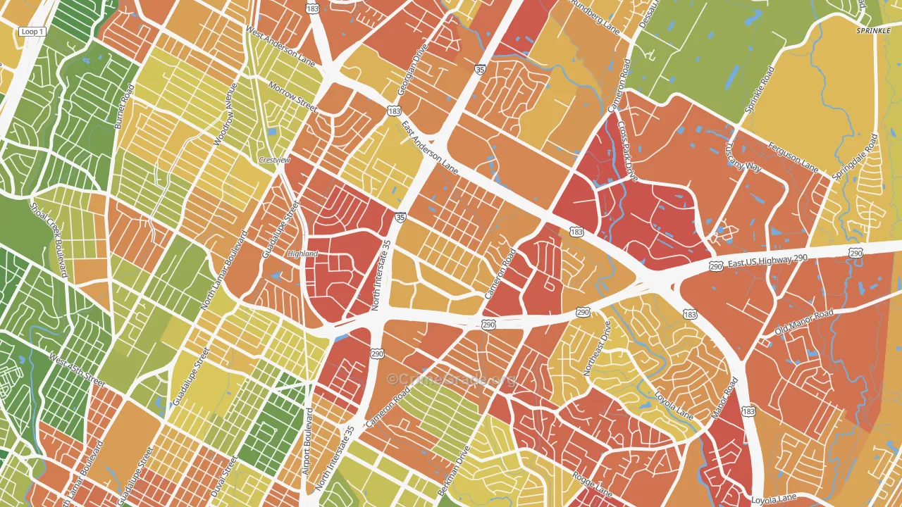 Saint Johns, Austin, TX Map of Assault Rates