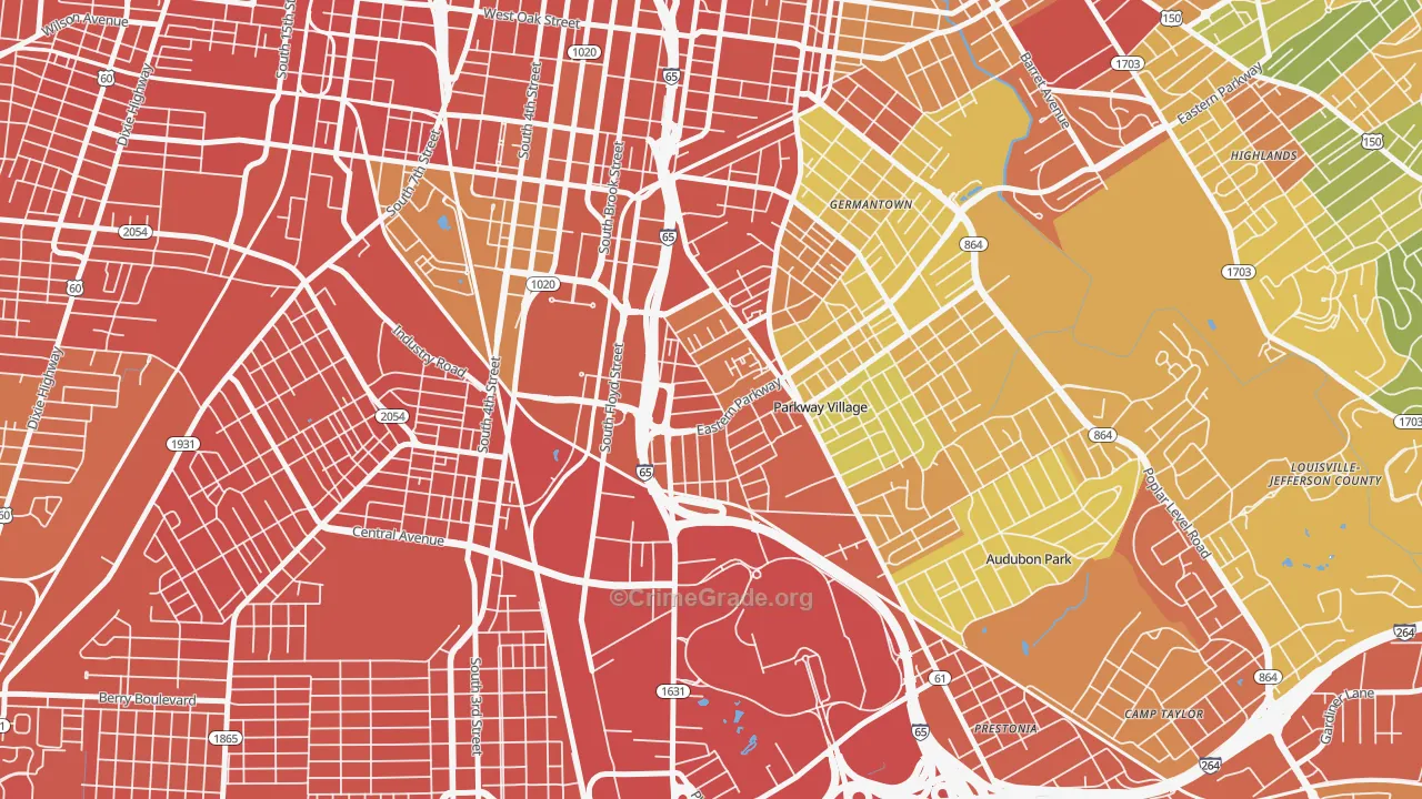 Saint Joseph, Louisville, KY Map of Assault Rates
