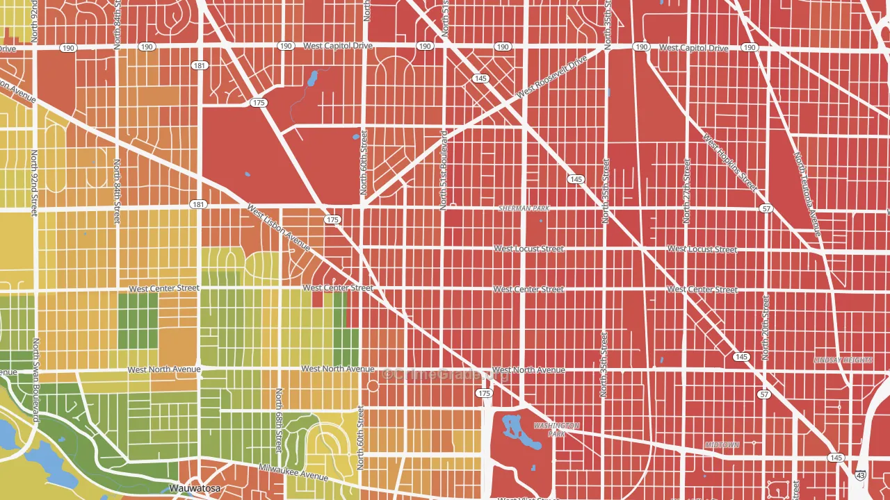 Saint Joseph, Milwaukee, WI Map of Assault Rates