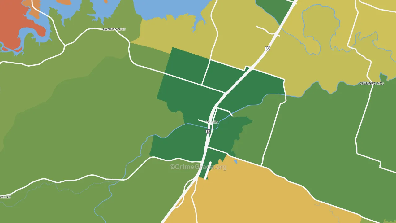 Salado, TX Map of Assault Rates