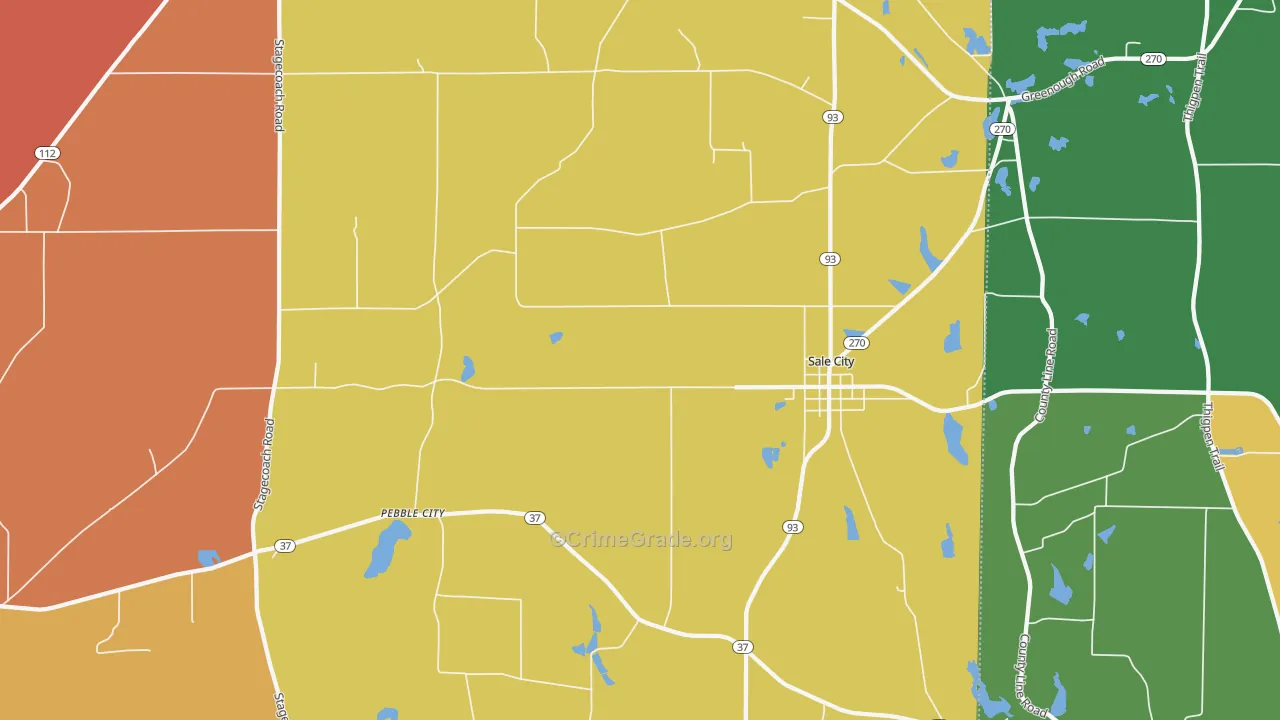 Sale City, GA Map of Assault Rates