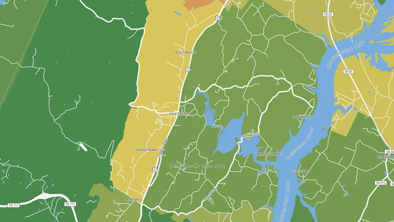 Sale Creek, TN Map of Assault Rates