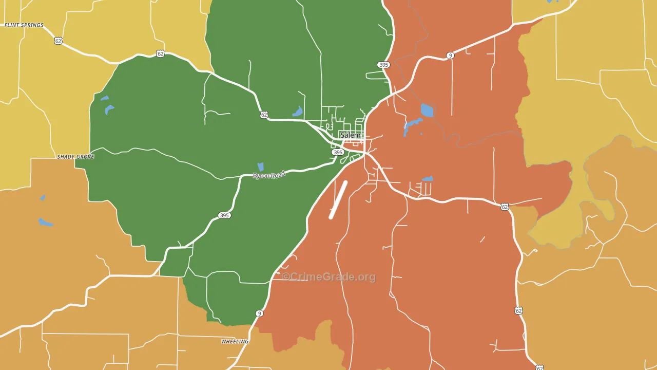 Salem, AR Map of Assault Rates