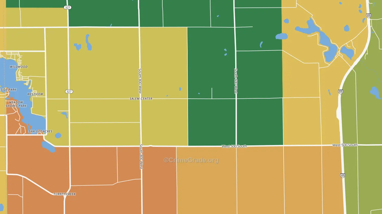 Salem Center, IN Map of Assault Rates