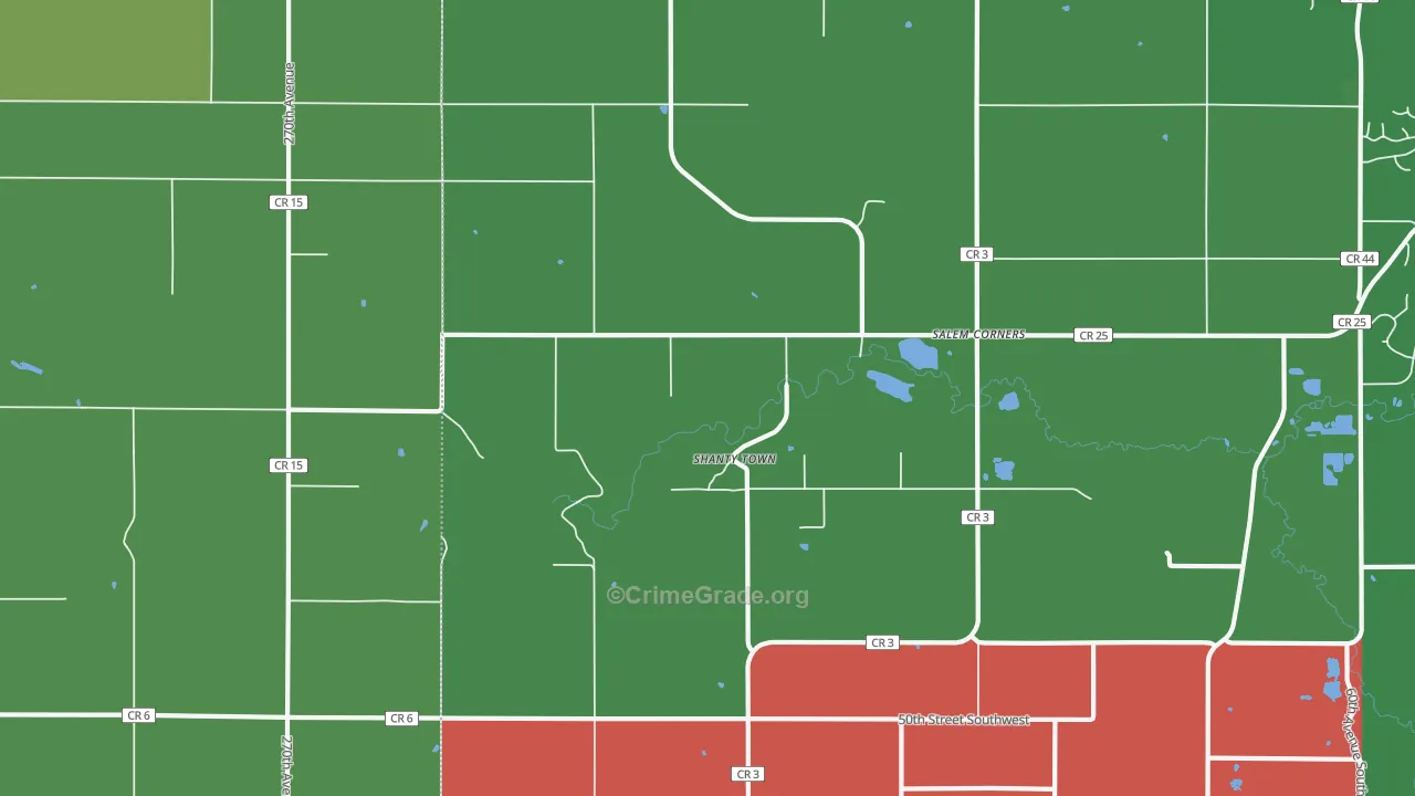 Salem Corners, MN Map of Assault Rates