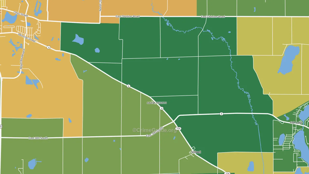 Salem Heights, IN Map of Assault Rates
