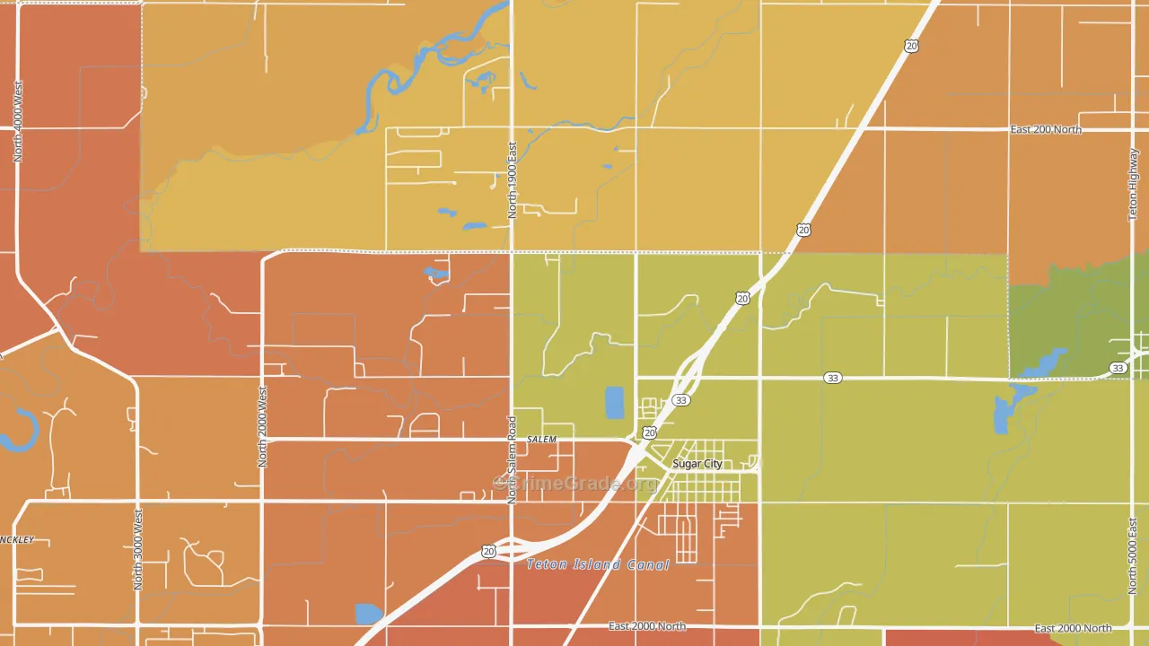 Salem, ID Map of Assault Rates