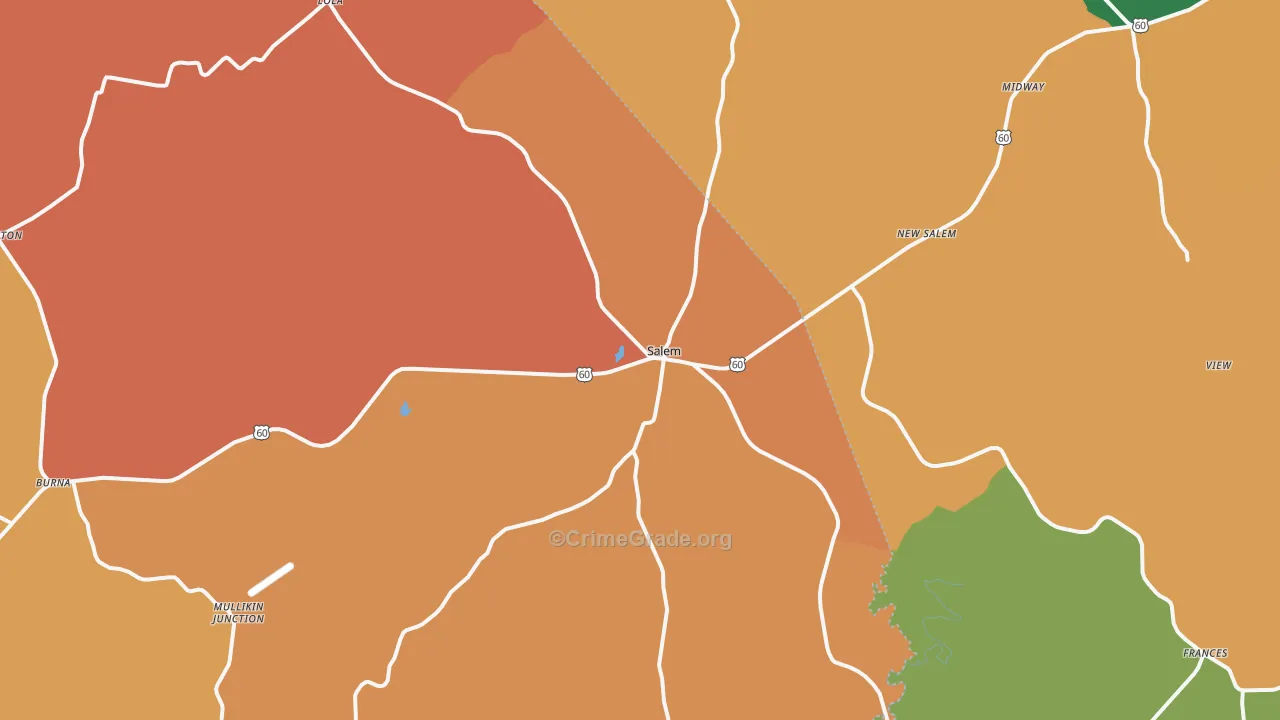 Salem, KY Map of Assault Rates