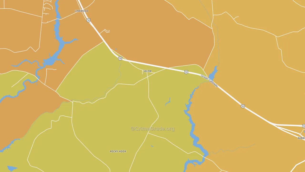 Salem, MD Map of Assault Rates
