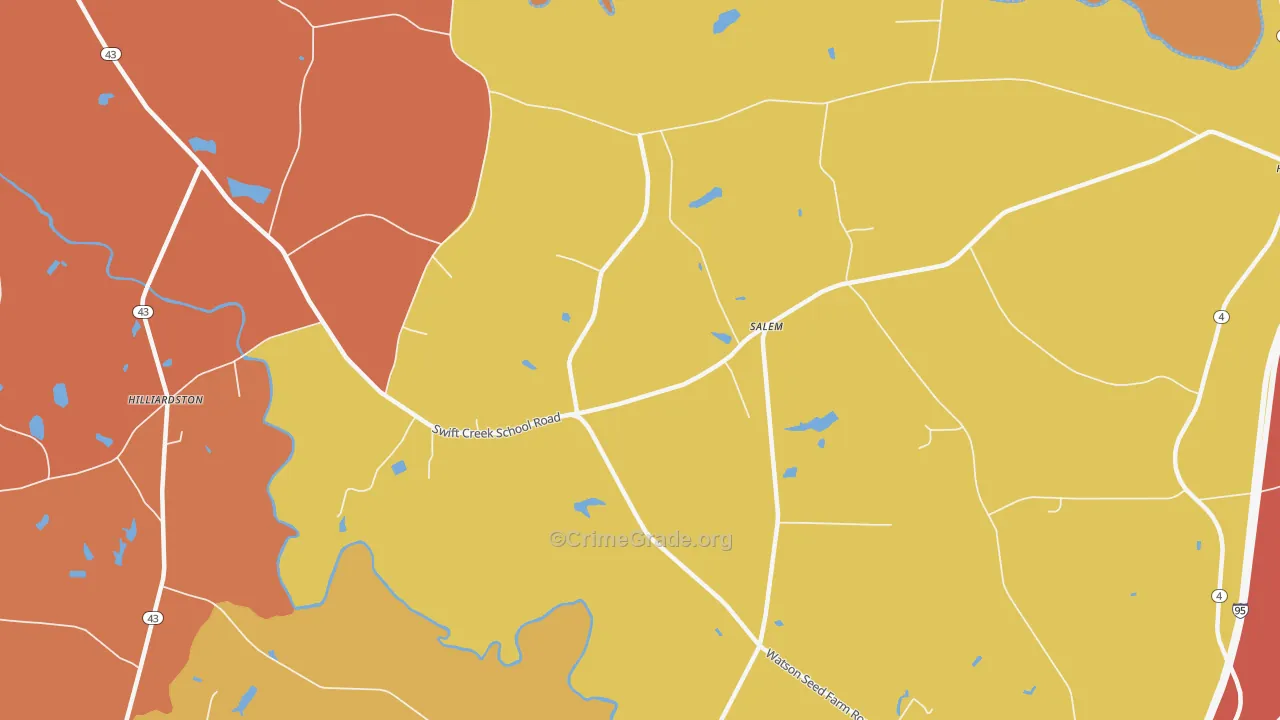 Salem, NC Map of Assault Rates