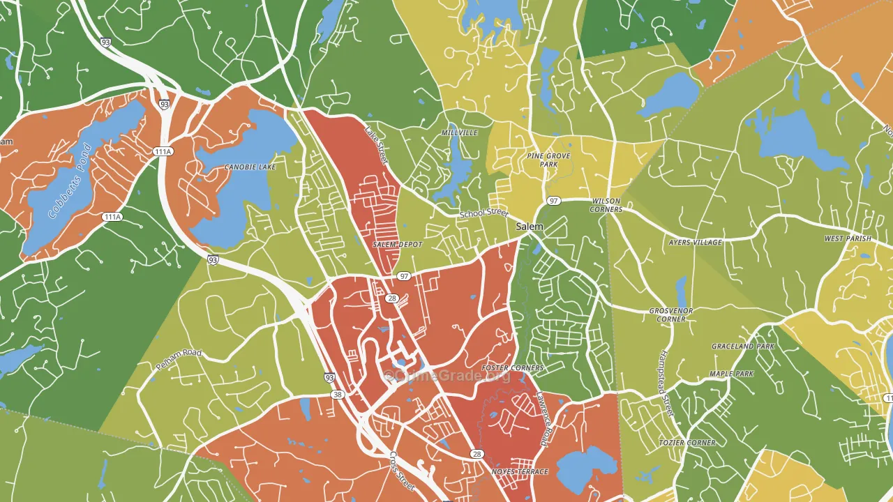 Salem, NH Map of Assault Rates