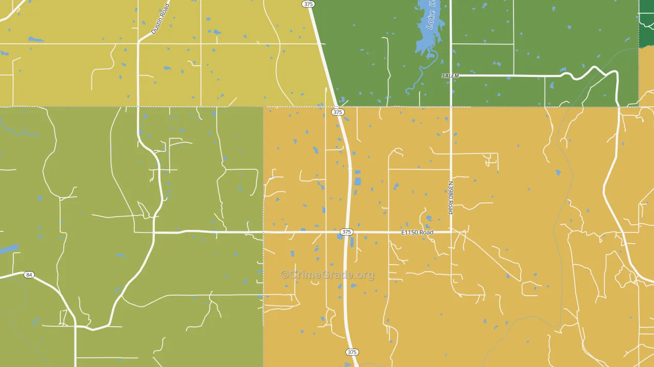 Salem, OK Map of Assault Rates
