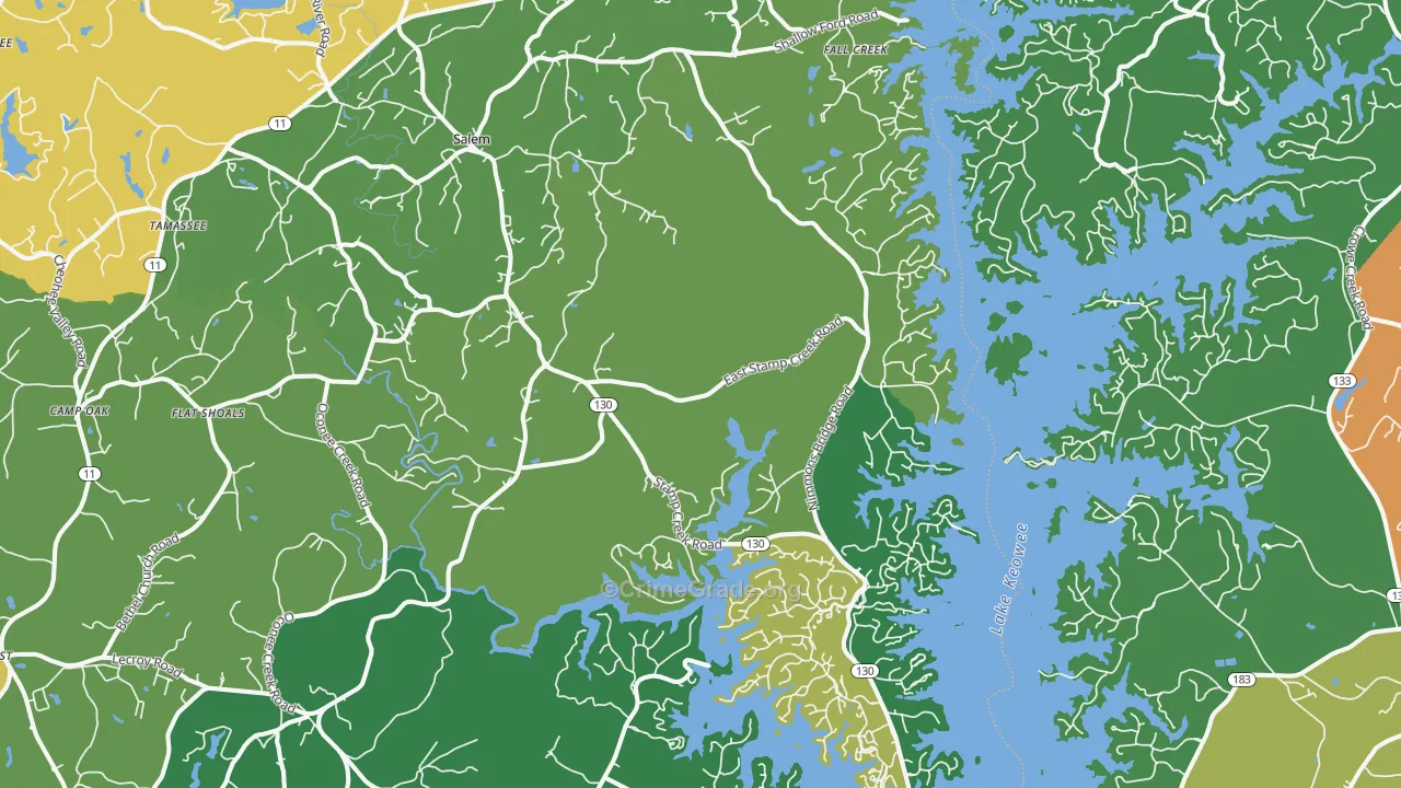 Salem, SC Map of Assault Rates