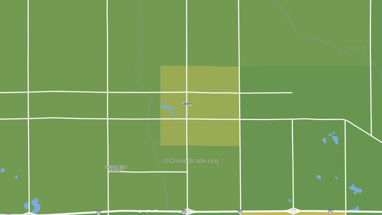 Salem, SD Map of Assault Rates