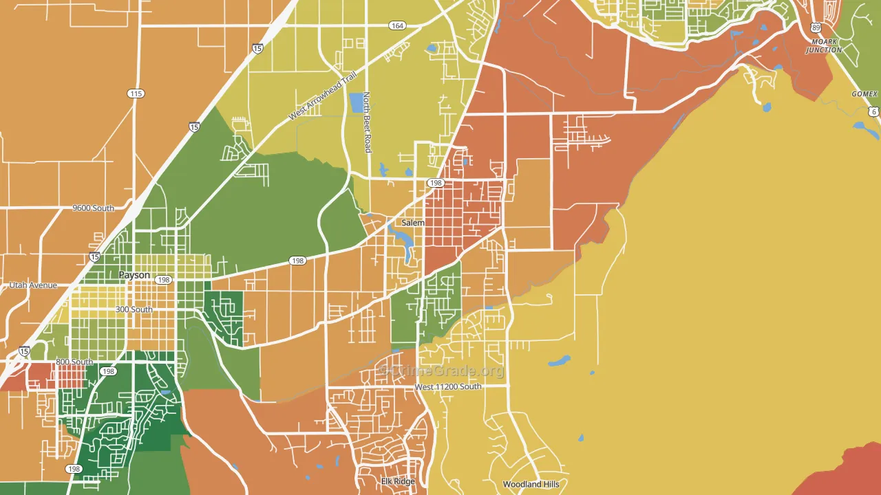 Salem, UT Map of Assault Rates