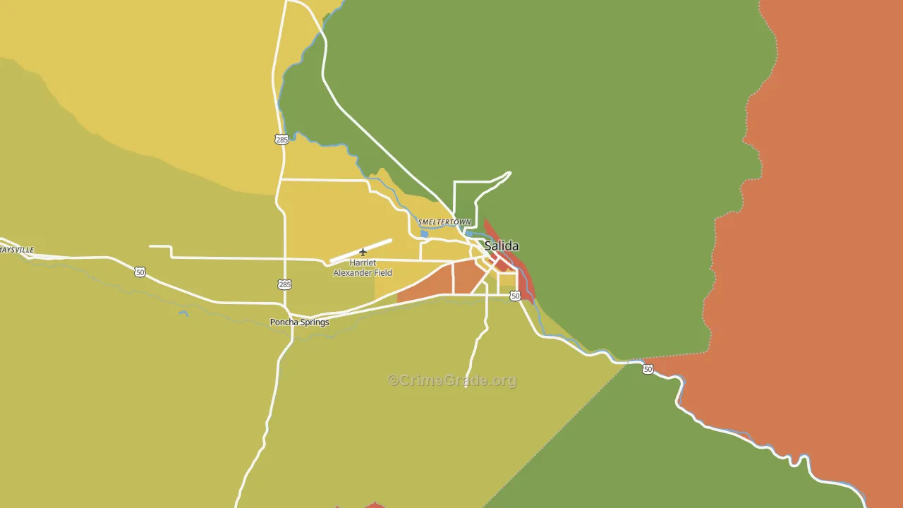 Salida, CO Map of Assault Rates