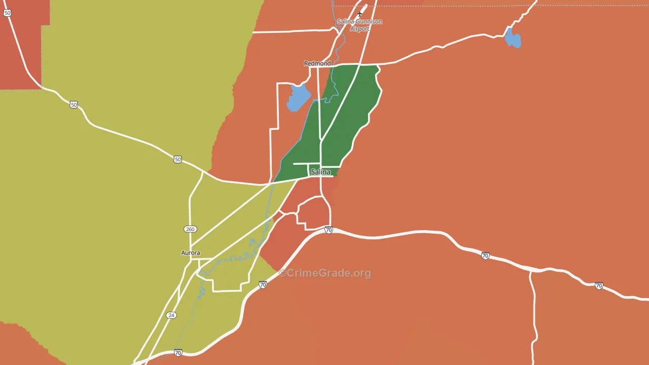 Salina, UT Map of Assault Rates