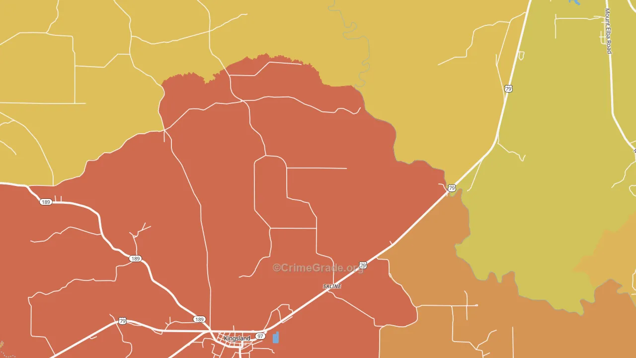 Saline, AR Map of Assault Rates