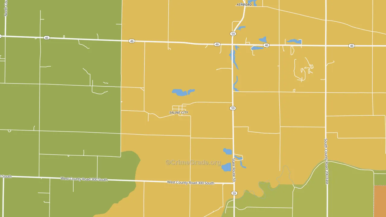 Saline City, IN Map of Assault Rates
