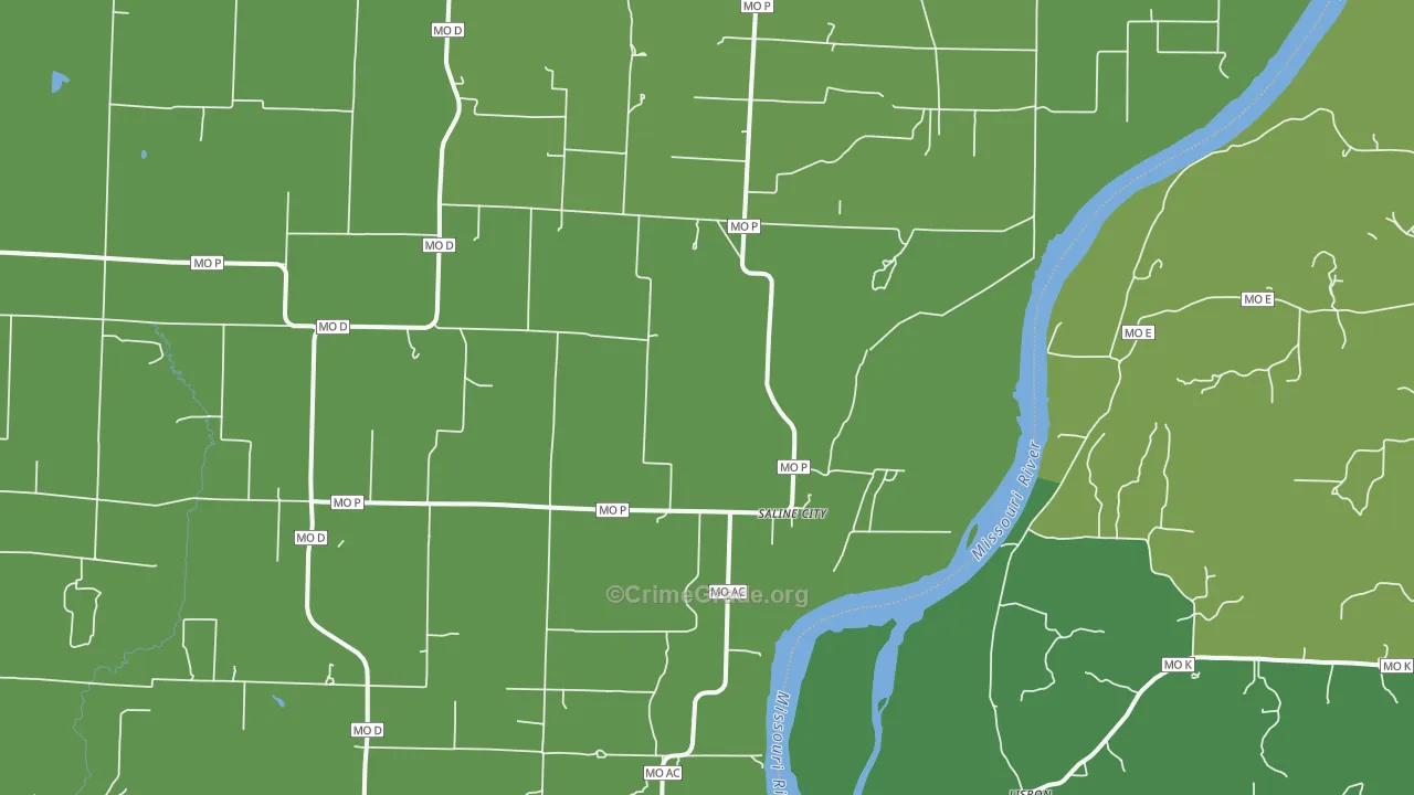 Saline City, MO Map of Assault Rates