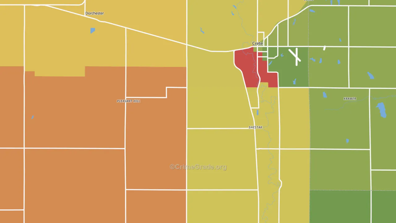 Saline County, NE Map of Assault Rates