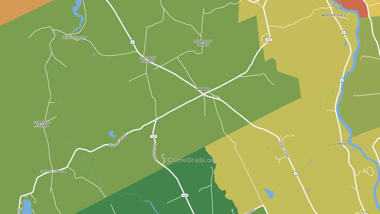 Salisbury, NH Map of Assault Rates