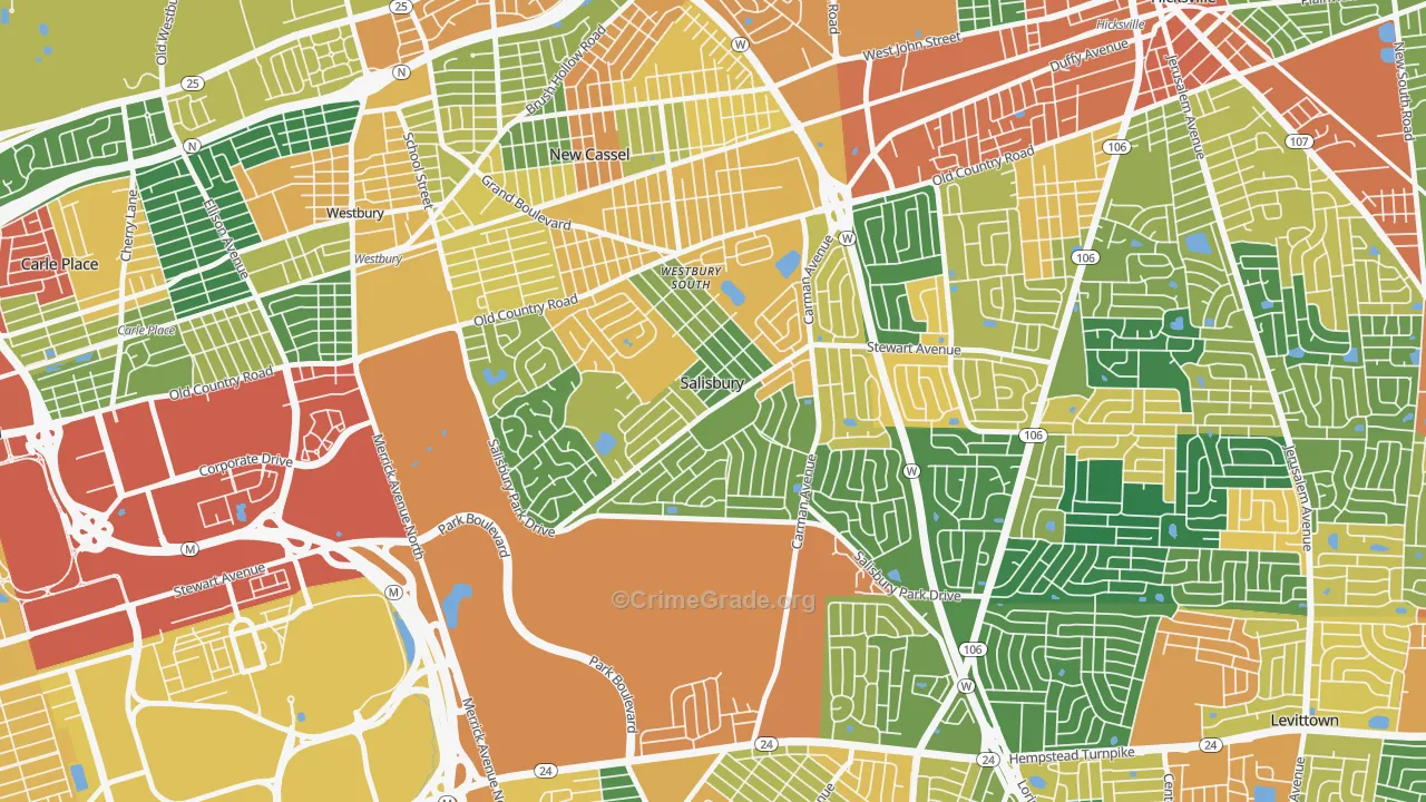 Salisbury, NY Map of Assault Rates