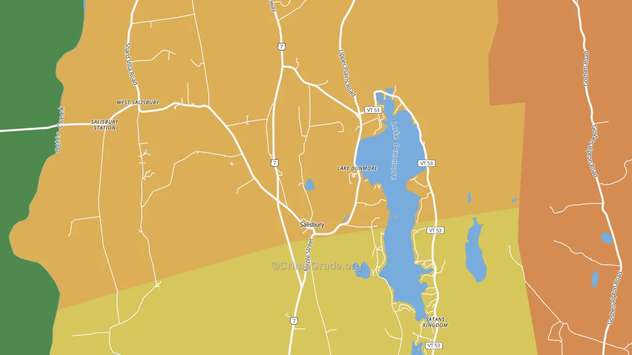 Salisbury, VT Map of Assault Rates