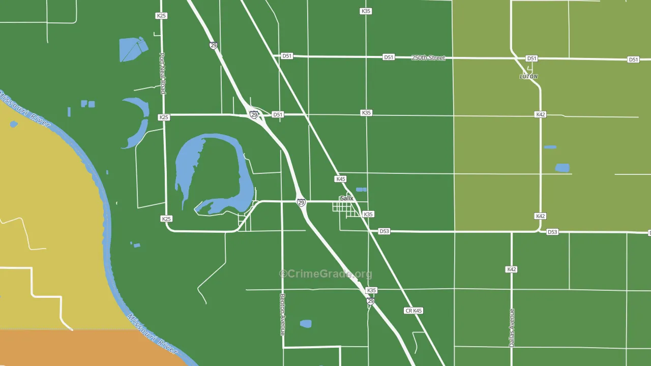 Salix, IA Map of Assault Rates